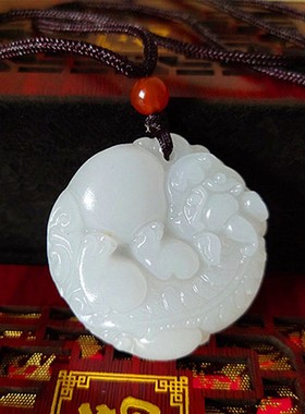 阿富汗有求必应貔貅新疆玉吊坠