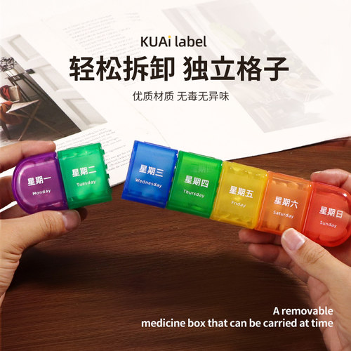 【可拆卸药盒】七天一周多格分装