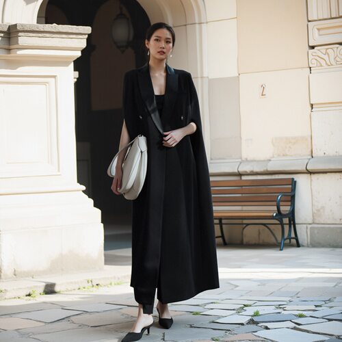 休闲西装女士大码长款风衣时尚