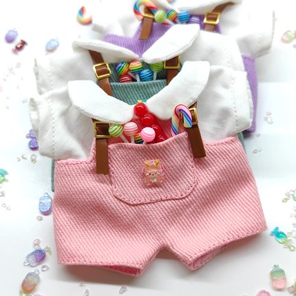 12cm15cm娃衣坐姿体17cm拉布布labubu娃衣光与夜之恋小鼻噶背带裤