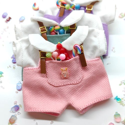 12cm15cm娃衣坐姿体17cm拉布布labubu娃衣光与夜之恋小鼻噶背带裤