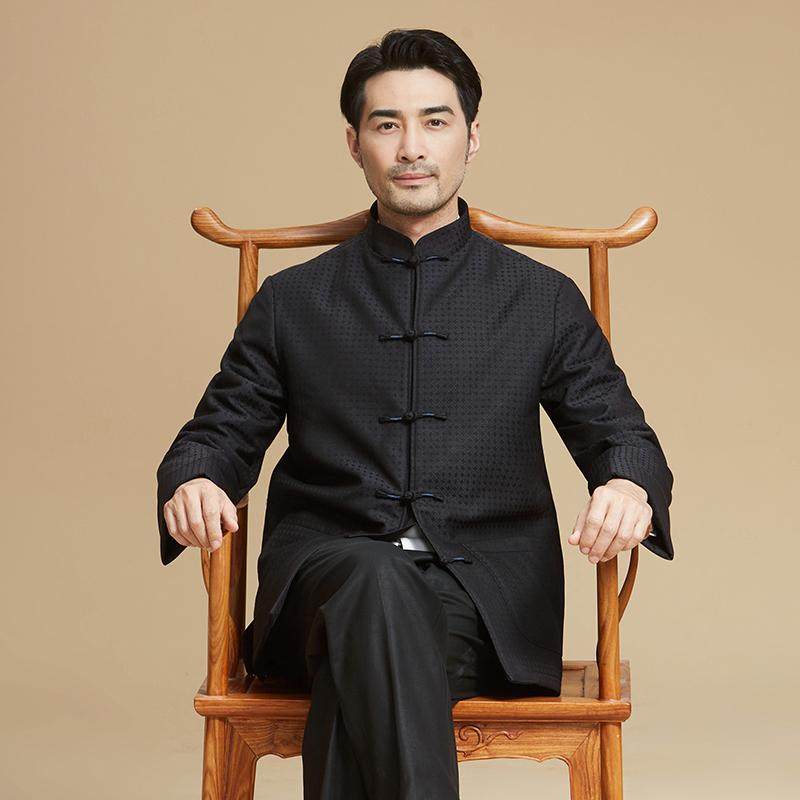 唐装男中老年秋冬季加厚盘扣外套中国风立领翻袖休闲棉服上衣棉袄,男装,唐装,淘宝优惠券,粉丝福利购,淘宝优惠卷