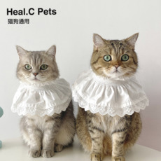 ПЭТ Элизабет hc原创猫咪狗狗围兜围脖宫廷风重工宠物衣服围嘴吃饭口水巾防舔毛