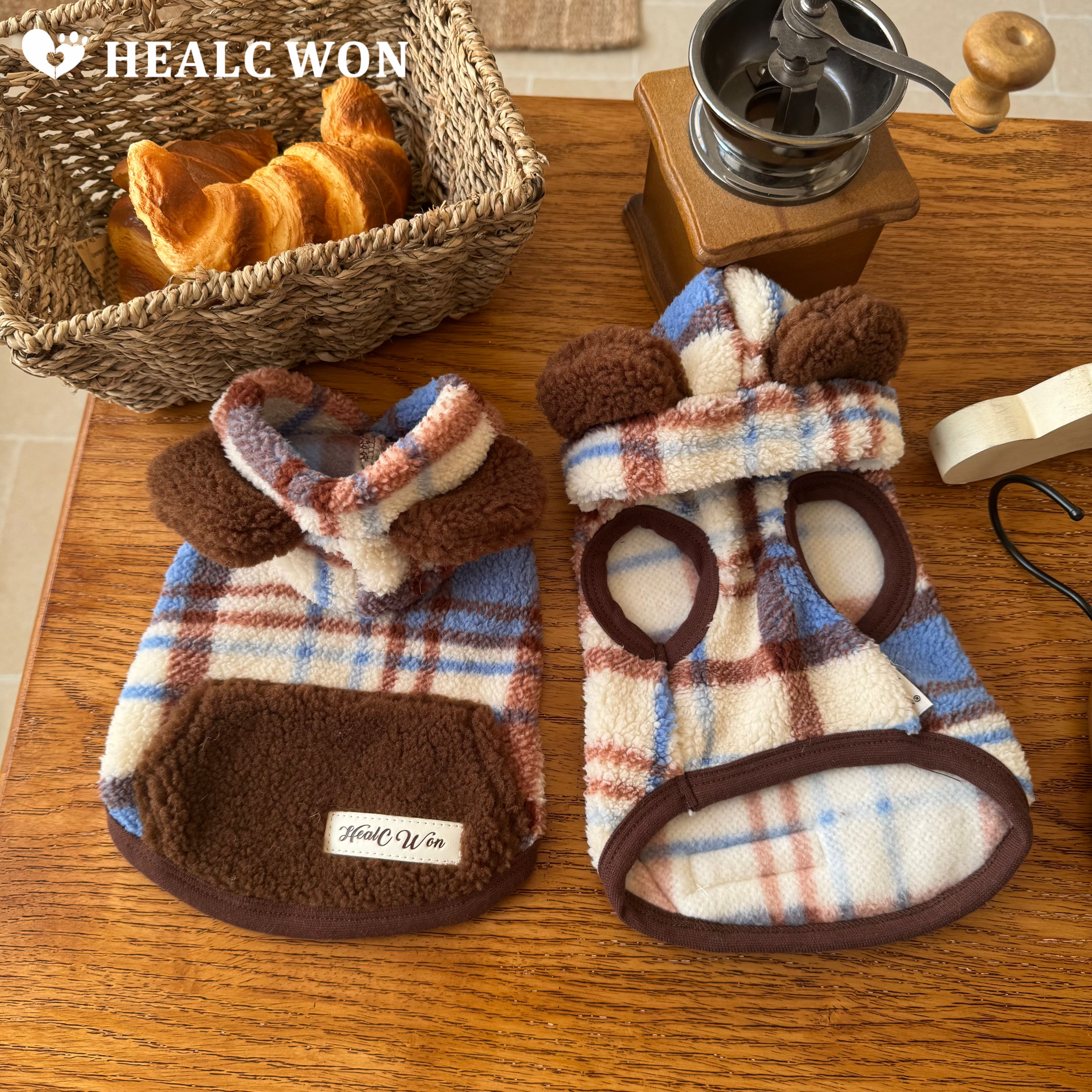 HC原创小熊卫衣格纹宠物服装