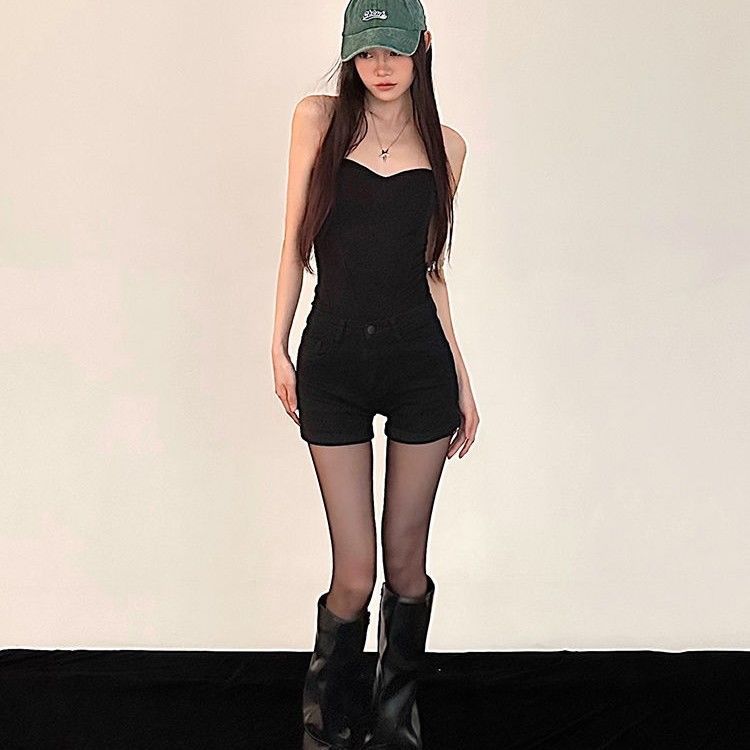 欧美性感裹胸鱼骨束身抹胸修身背心显瘦内搭露肩上衣女夏2025新款