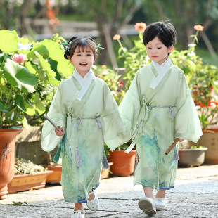 汉服秋季 童装 国学服 男女同款 儿童中国风套装 幼儿小童原创古装 唐装