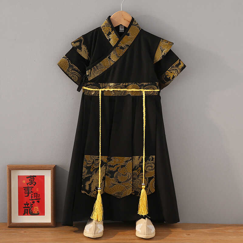 夏装男孩武侠演出服男童汉服夏季公子小少爷薄款儿童唐装国风宝宝