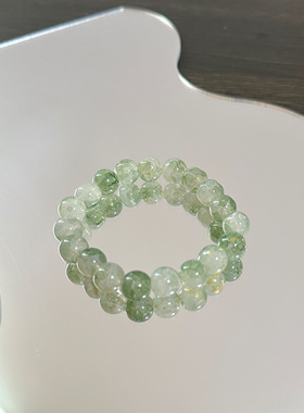 【青花绿】小清新天然玉髓爆花水晶手链女森系简约花朵手串手环