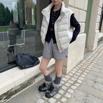 高级感立领排骨棉服马甲女新款冬季宽松外穿超好看胖MM大码外套