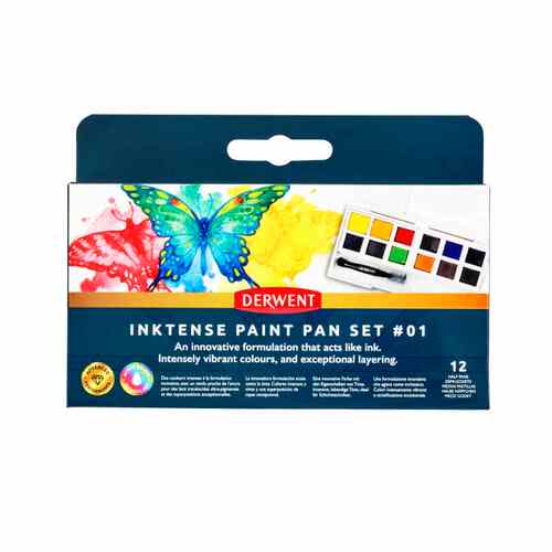 英国DERWENT得韵Inktense 水墨颜料旅行盘套装12色/24色 2306243