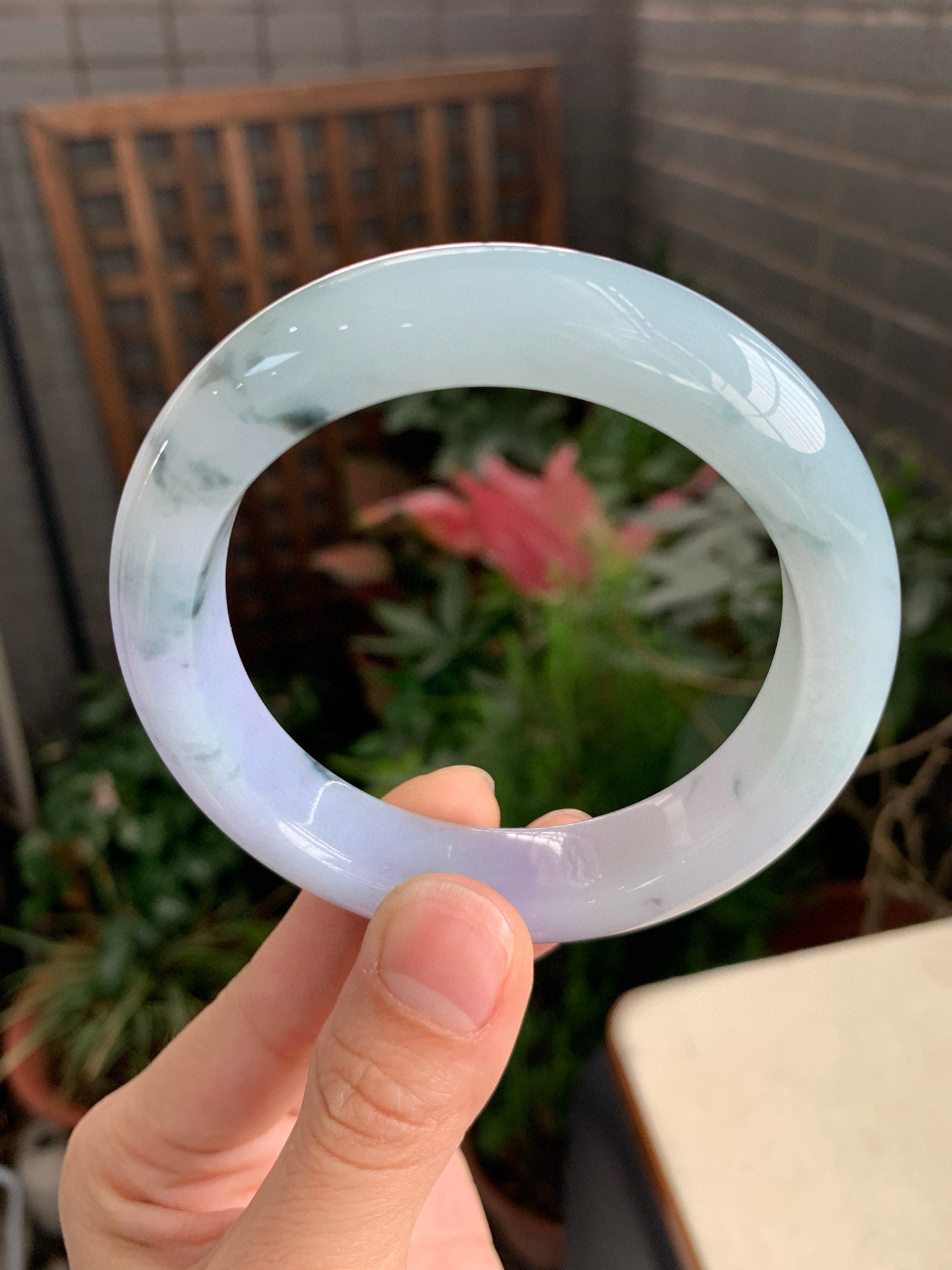 568圈口缅甸天然A货翡翠冰飘花正圈手镯肉质细腻冰透带证书