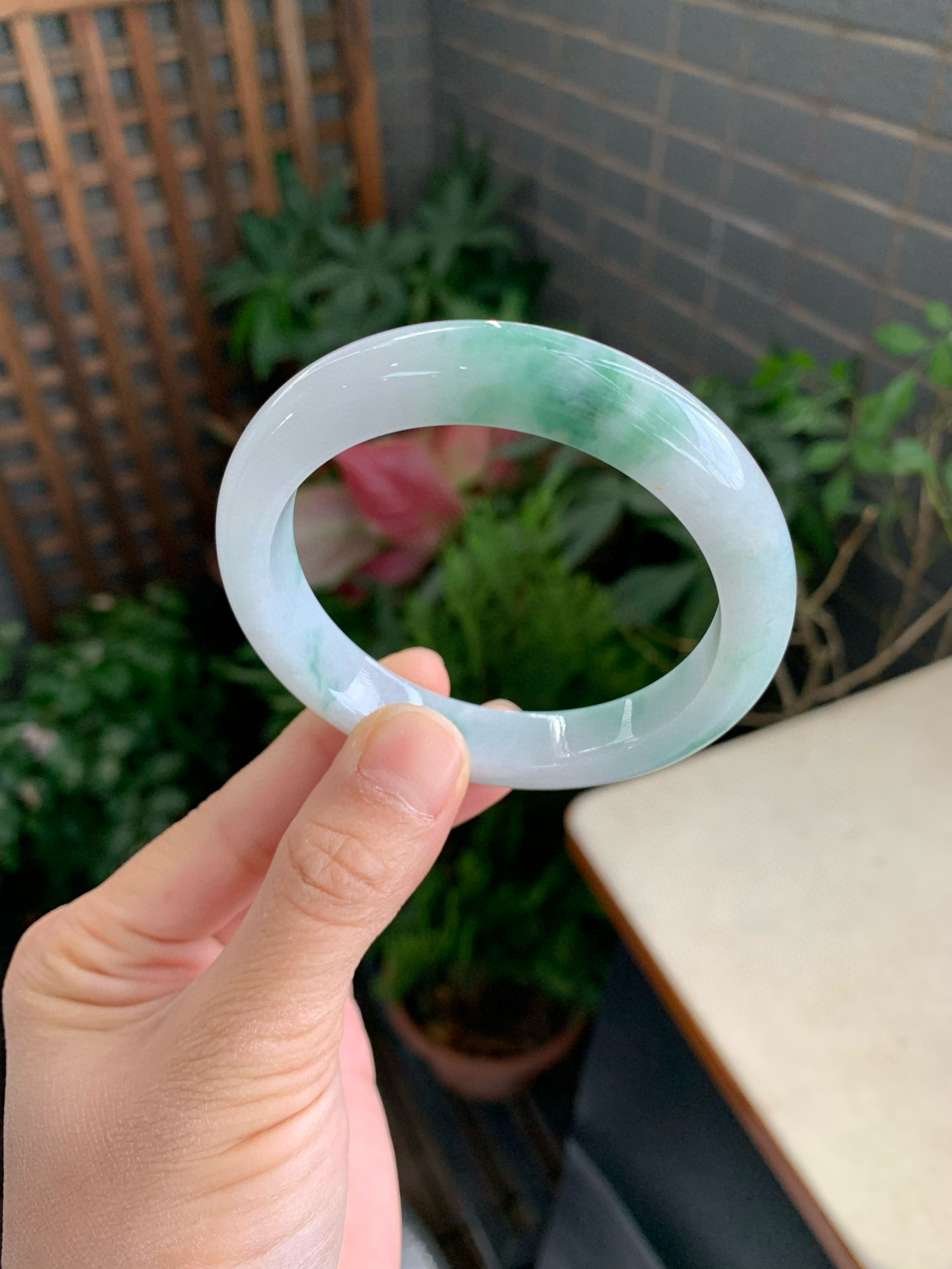 57圈口缅甸天然A货翡翠冰飘绿正圈手镯肉质细腻冰透带证书