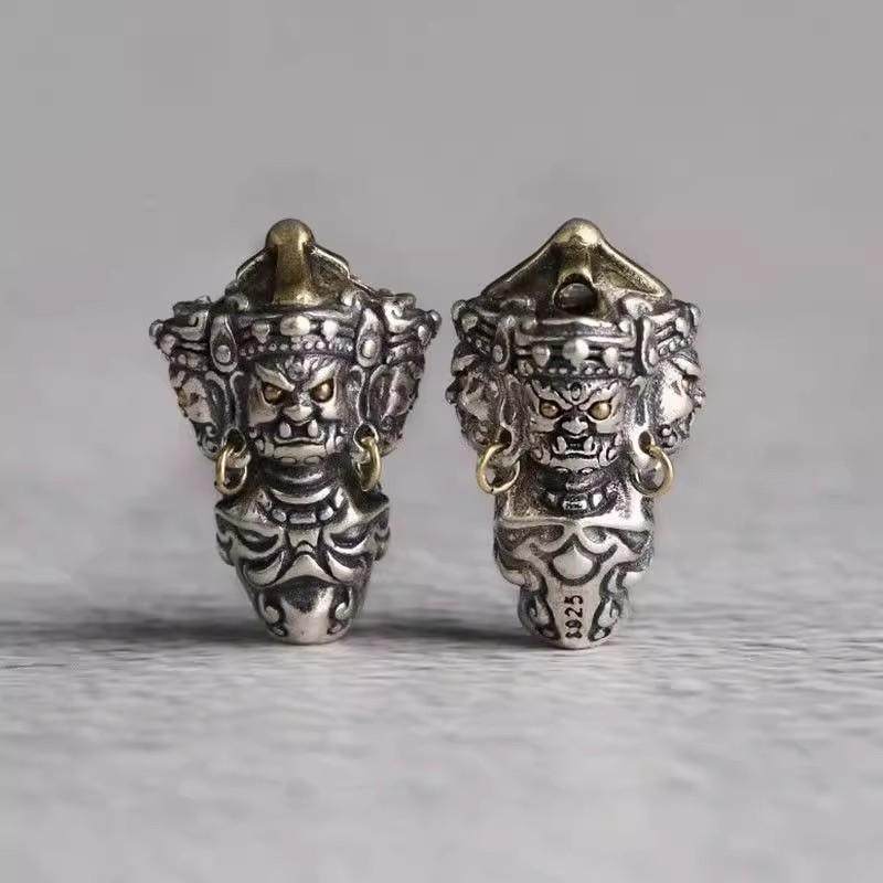 精工藏式三通大黑天金刚杵三通佛头普巴五股金刚杵文玩diy配饰