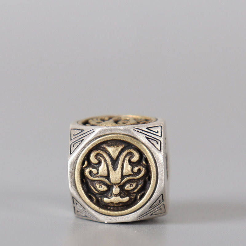 藏式四方神兽珠子四大神兽守护神隔珠文玩diy配珠佛珠手串隔珠