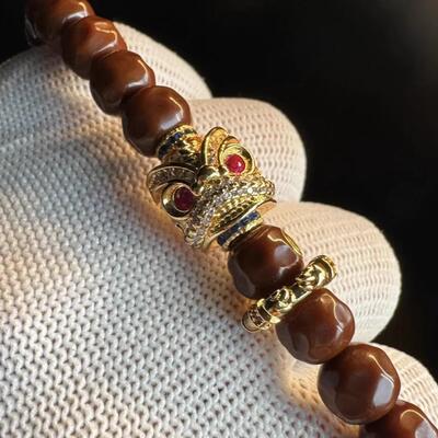 24k年兽醒狮散珠隔珠diy文玩配件