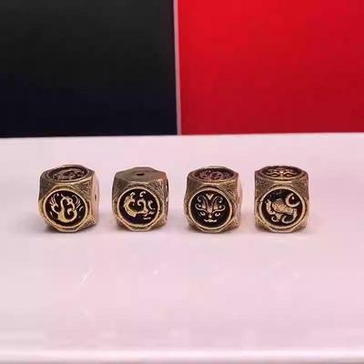 藏式黄铜四大神兽方形散珠配件