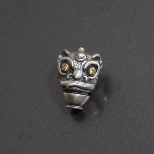 藏式尸陀林主三通配饰醒狮文玩配件隔珠弟子珠顶珠藏传个性饰品