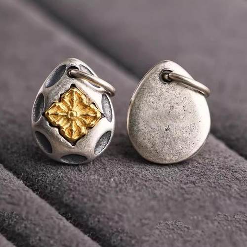 复古分金色十字金刚小吊坠配件