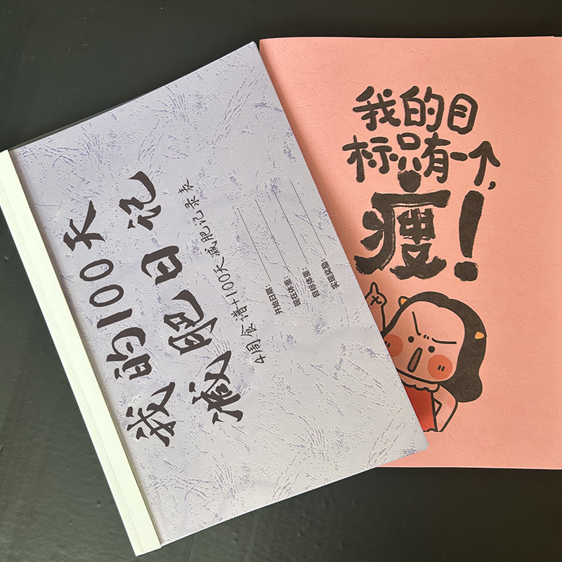 A4减肥计划本日记瘦身打卡30天60天100天每日饮食食谱运动记录本