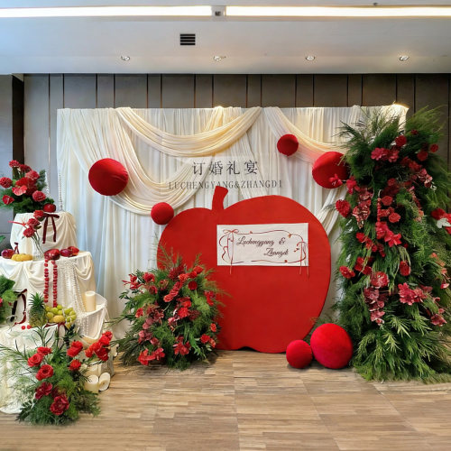 韩系订婚宴布置背景墙