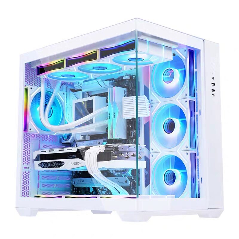 先马Q98海景房游戏电脑机箱type-C接口双360水冷ATX背插主板风冷图片