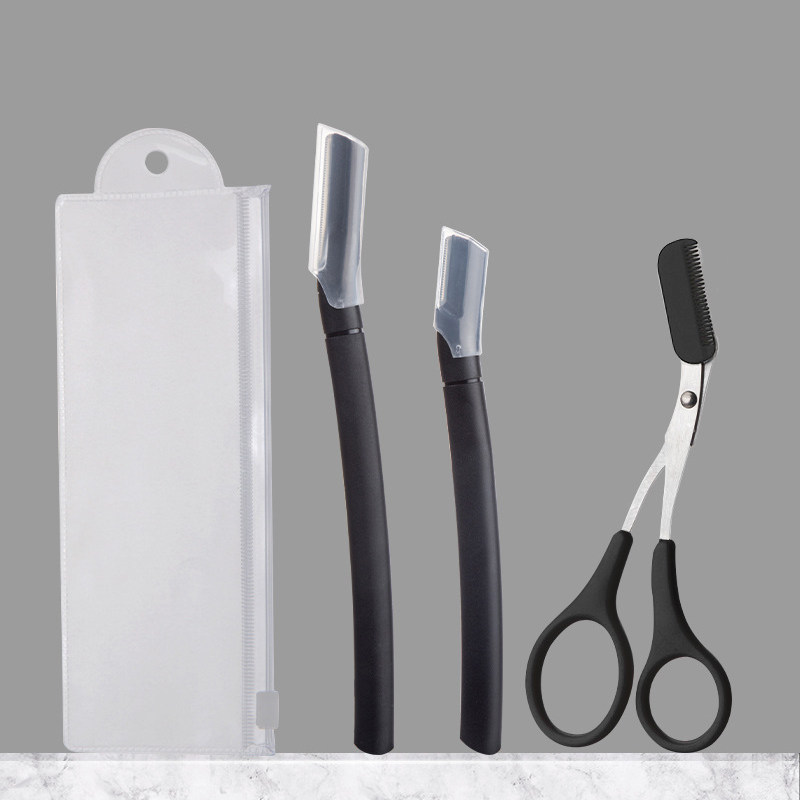 修眉刀眉剪刮毛刀3支装剃毛刀不锈钢微距刀片刮眉刀初学者