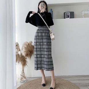 超温柔简约套装601134新款春秋针织半身裙套装