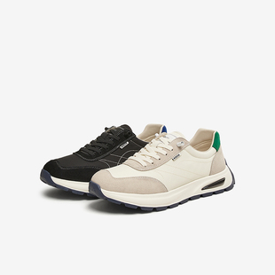 厚底男休闲鞋 百搭拼色户外运动鞋 15888AM5 新款 百思图2025春季