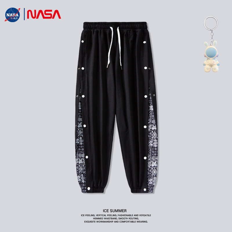 nasa联名夏季薄款国潮腰果花排扣裤男篮球轻薄运动休闲长裤潮流怎么样,好用不?