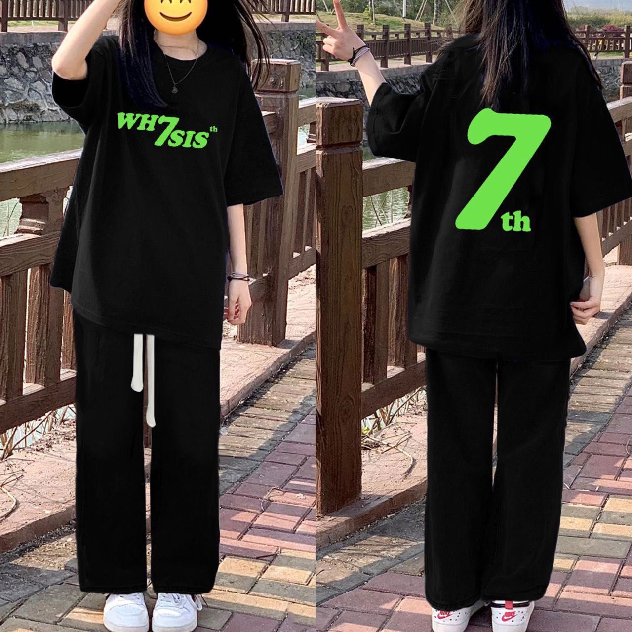 单/套装潮款夏季套装女学生韩版宽松短袖t恤休闲阔腿裤学院风穿搭