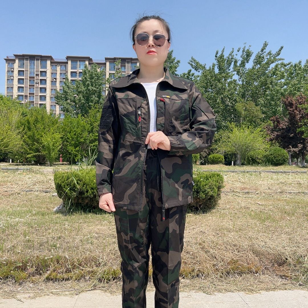 夏季薄款休闲迷彩服套装男女同款