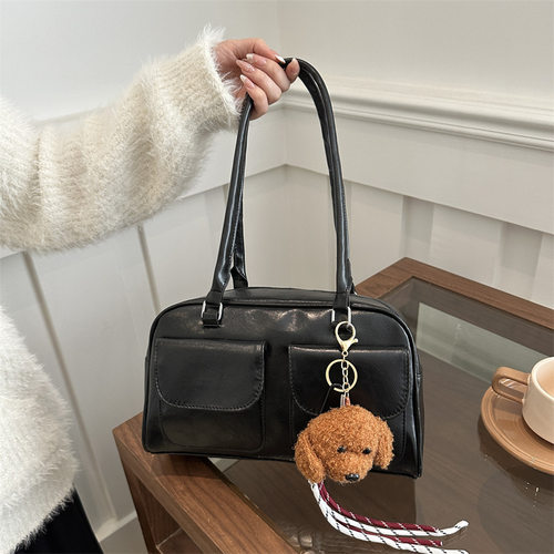 韩国许允真晕针姐同款standoil保龄球包小众波士顿单肩手提腋下包