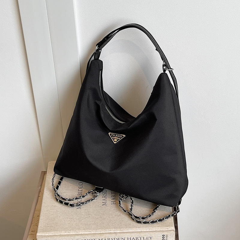 复古托特包包女包秋季新款时尚百搭链条双肩包纯色质感单肩包