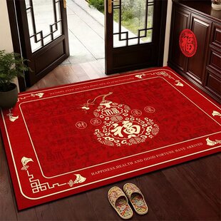 硅藻泥地垫入户门垫红色进门脚垫家用耐脏防滑垫喜庆新房门口地毯