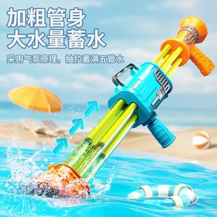 呲滋喷水枪网红大号男女孩沙滩漂流打水仗神器 水枪儿童玩具抽拉式