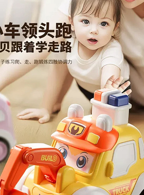 儿童按压警车救护车挖掘机消防工程车小汽车玩具1一2男孩3岁宝宝