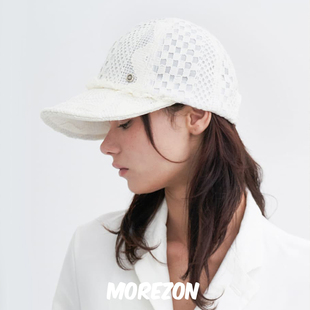 Brown hat Knitted 24春夏针织蕾丝棒球帽子 MOREZON Lace Cap