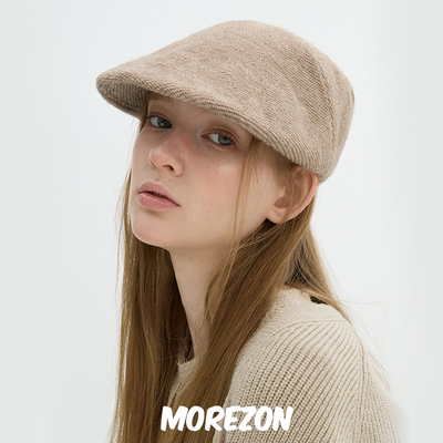 MOREZON【Brown hat Soft Flat Hunting Cap】秋冬简约猎人帽子女