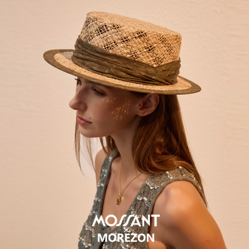 MOSSANT26春夏拉菲草短檐草帽女