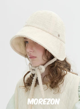 MOREZON【Brown hat Daisy Bonnet Hat】25AW秋冬羊毛大檐侍女帽