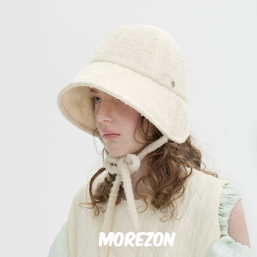MOREZON【Brown hat Daisy Bonnet Hat】秋冬潮人羊毛大檐侍女帽