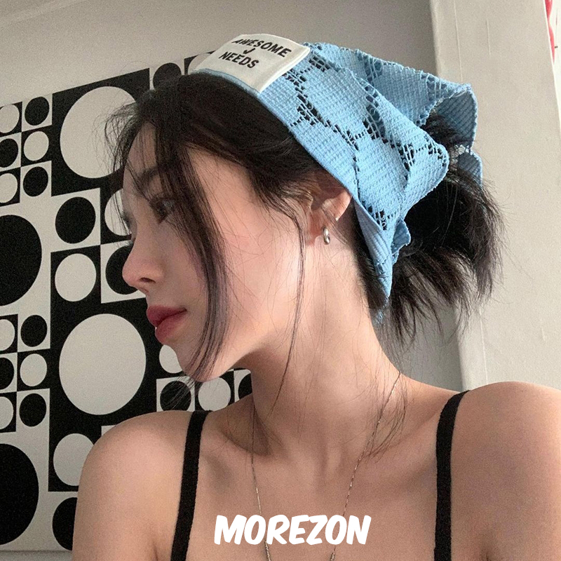 MOREZON【AWESOME NEEDS NETTING SCARF】设计师蕾丝头巾INS潮人 服饰配件/皮带/帽子/围巾 帽子 原图主图