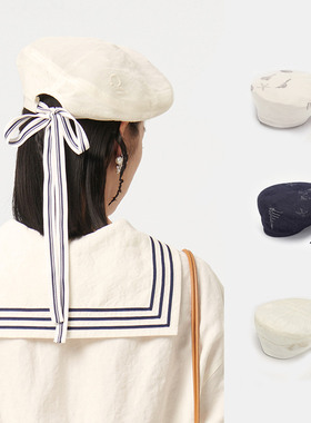 deepmoss牛仔贝雷帽女春夏秋
