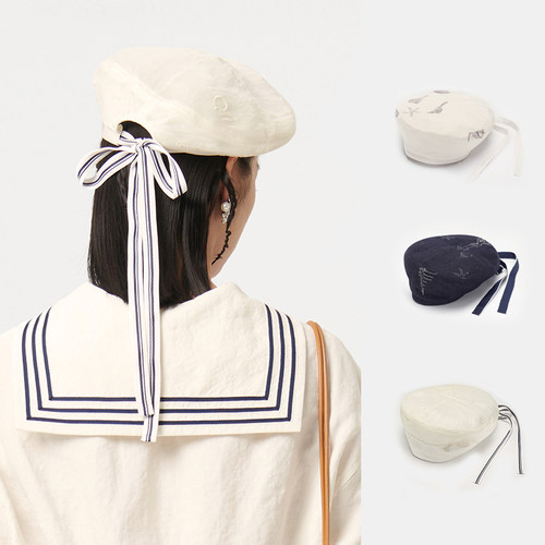 deepmoss牛仔贝雷帽女春夏秋