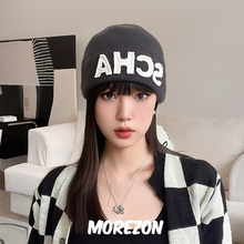 MOREZON【SCHA】德国潮牌秋冬经典字母LOGO潮人休闲羊毛针织帽子
