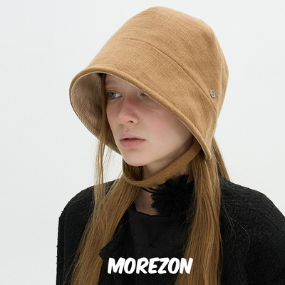 MOREZON【Brown hat Classic Strap Bonnet】秋冬双面侍女帽子女