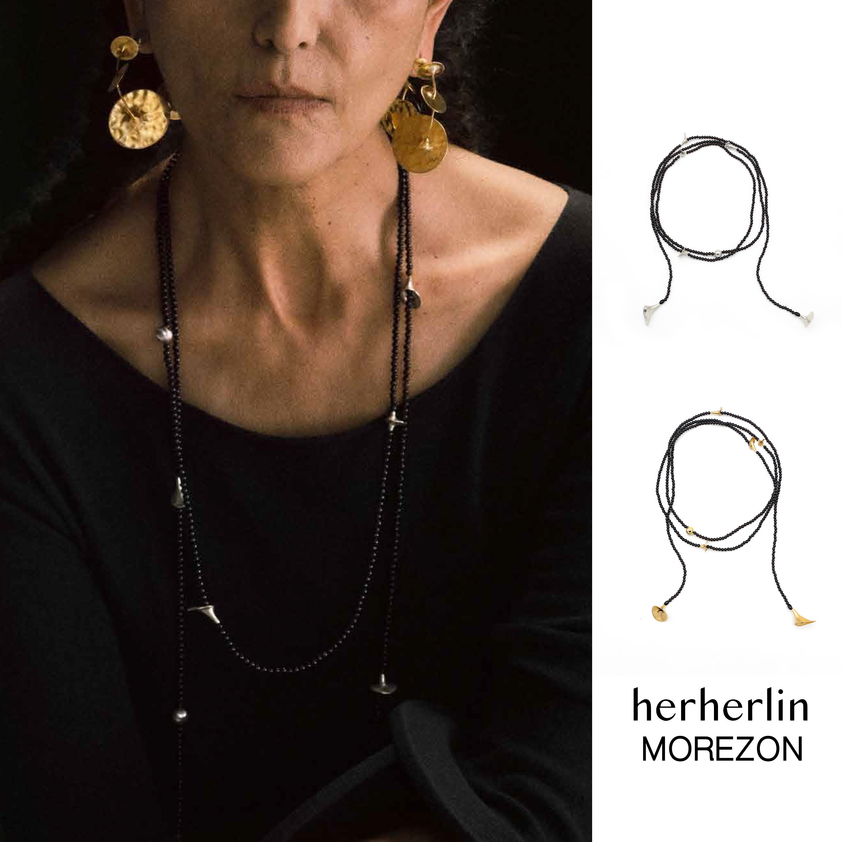 MOREZON【herherlin】25AW新款小众潮人时尚角铃石榴石多功能项链