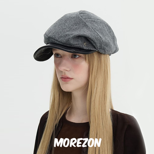 Casquette MOREZON Lambskin hat 25AW秋冬羊毛报童帽子 Brown