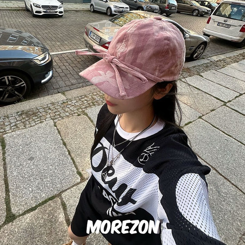 MOREZON【AWESOME NEEDS BALL CAP】24秋冬新款蝴蝶结迷彩棒球帽