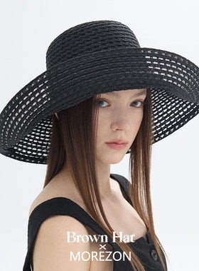 MOREZON【Brown hat Grace Wide Braid Hat】26春夏新款大檐帽